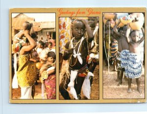 Postcard - Young girls undergoing Dipo - Greetings from Ghana