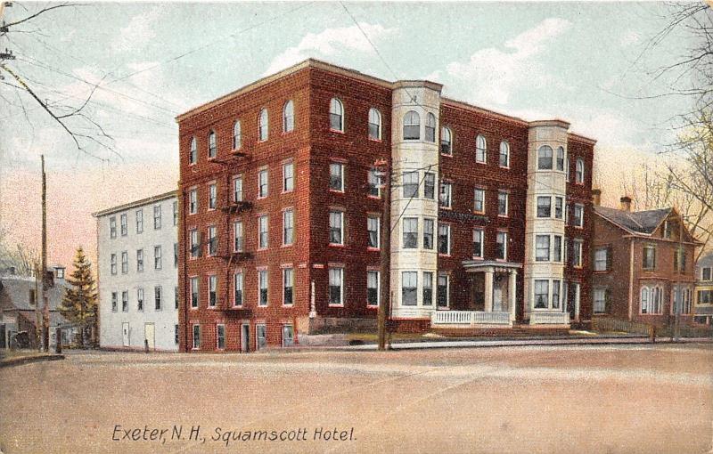 Exeter New Hampshire~Squamscott Hotel~House Next Door~c1910 Postcard