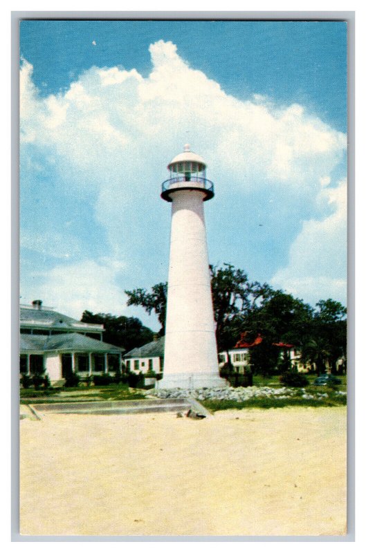 Postcard MS Biloxi Lighthouse Biloxi Mississippi 