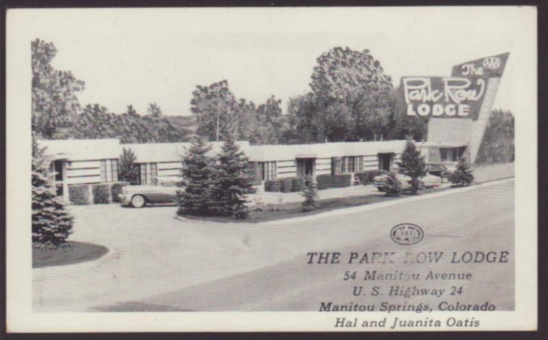 The Park Row Lodge,Manitou Springs,CO Postcard