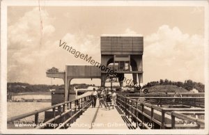 Walkway on Top of Kentucky Dam Gilbertsville KY Real Photo Postcard PC256