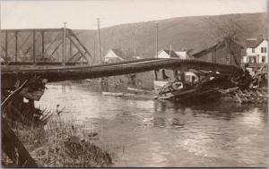 Cooper Lake Flood Texas ? BC ? Train Bridge c1910 RPPC Real Photo Postcard E26