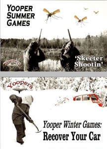2~4X6 Postcards MI Michigan Humor YOOPER Summer/Winter Game SKEETER SHOOTIN~SNOW