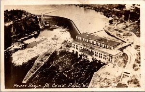 Real Photo Postcard Power House in Saint Croix Falls, Wisconsin~398