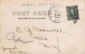 ST. REGIS FALLS, NEW YORK, OUR NEW ELECTRIC RAILWAY-1907  RPPC REAL POSTCARD