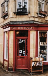 Bath Somerset Old Books Antique Bookstore Shop Postcard