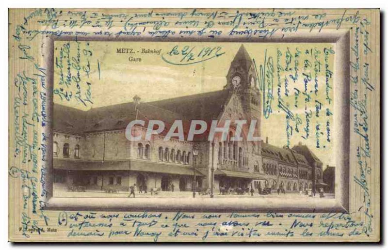 Old Postcard Metz Train Station