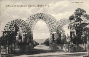 Rotorua New Zealand Sanatorium Entrance Arches Vintage Postcard