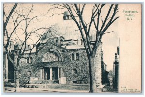 c1905 Synagogue Scene Street Buffalo New York NY Unposted Antique Postcard 