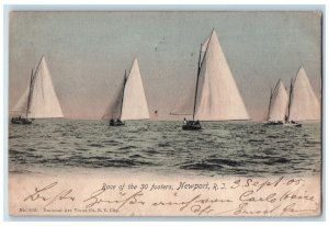 1905 Race Of The 30 Footers Yacht Scene Newport RI Posted Vintage Postcard