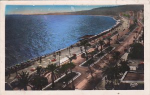 France Nice Coucher de soleil sur la Promenade des Anglais 1950 Photo