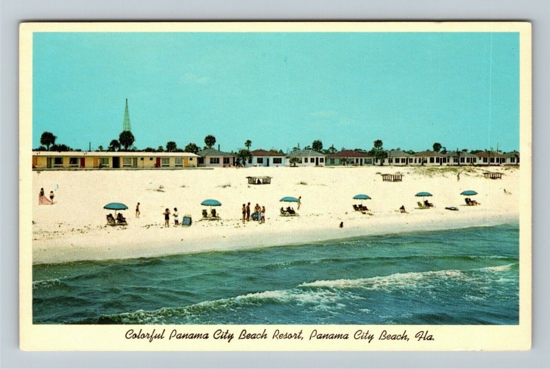 Panama City FL-Florida, Colorful Beach Resort, Sun & Surf Scene, Chrome Postcard 