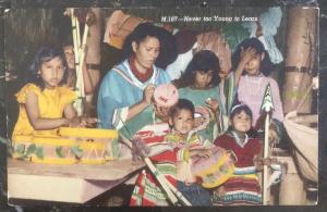 Mint USA RPPC Postcard Native American Seminole Indian Never Too Young To Learn