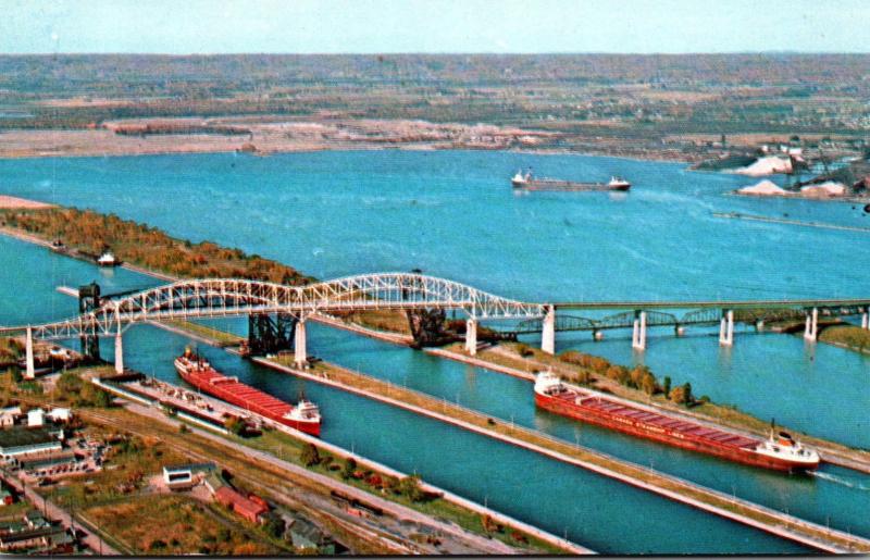 Michigan Sault Ste Marie The International Bridge and Soo Locks