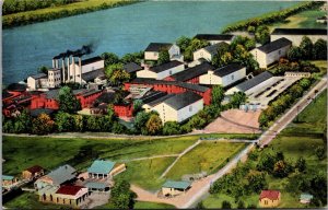 Linen Postcard Glenmore Distilleries in Owensboro, Kentucky