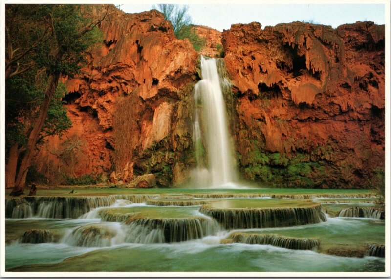 Postcard AZ - Grand Canyon - The Emerald Waters of Havasu Falls