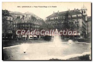 Old Postcard Grenoble Place Victor Hugo And The Basin