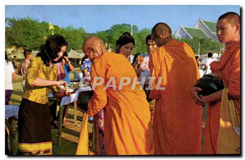 Postcard Modern New year's festival in Royal Snam Luang ground to Give alms f...