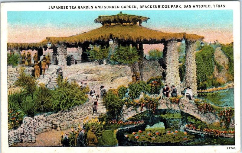 SAN ANTONIO, TX Texas   JAPANESE TEA GARDEN Brackenridge Park c1920s  Postcard