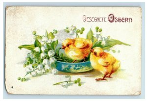 c.1910 Lovely Chicks Lily Of The Valley Easter Vintage Postcard F50
