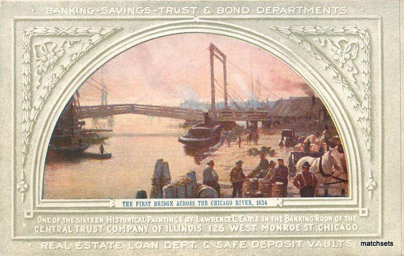 C-1910 Bridge Chicago River Illinois undivided postcard 11281