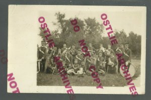 Mt. Carmel IOWA RPPC 1914 BAND nr Caroll Lake City Wall Lake View GHOST TOWN?