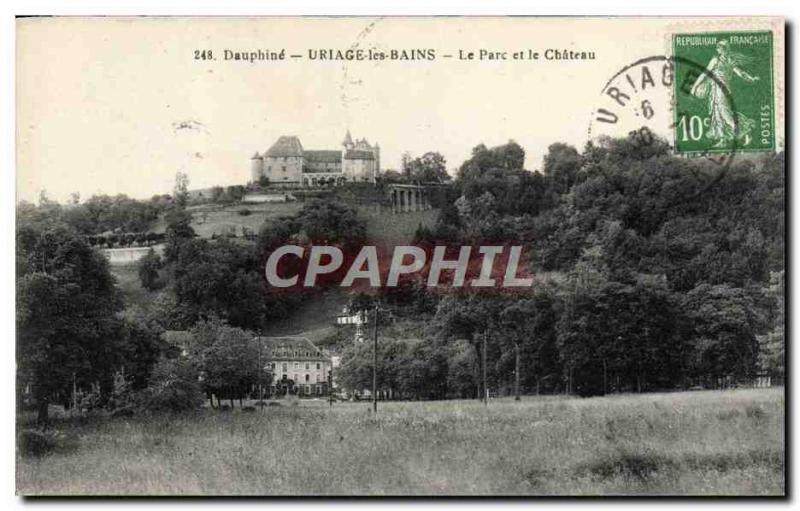Old Postcard Uriage les Bains Park and Chateau