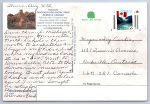 Hoodoo, Dinosaur Provincial Park, Canadian Badlands, Alberta, Chrome Postcard