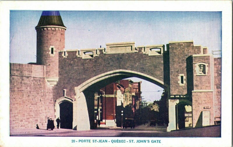 Porte St Jean Quebec St Johns Gate Divided Back Postcard UNP Unused Postcard Vtg 