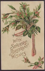 With Sincere Birthday Wishes,Flowers Postcard