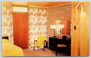 Vintage Postcard Park Terrace Motel Bedroom & Restaurant Fulton Kentucky KY