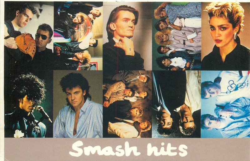 multi view smash hits artists singer face  Postcard