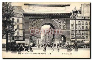 Postcard Old Paris Porte St Martin