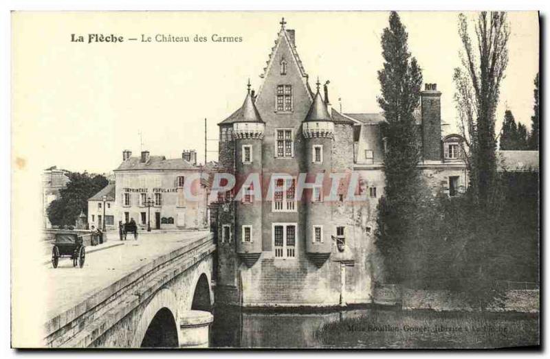 Old Postcard La Fleche Le Chateau des Carmelites