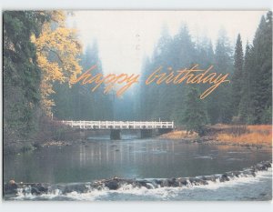 Postcard Happy Birthday, Naches River, Washington