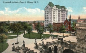 Albany NY-New York, Approach to State Capital, Vintage Postcard, c1910