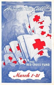 Answer The Call American National Red Cross 1953 Red Cross Fund Unused 