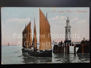 c1906 Kent: The Luggers Return Folkestone - Boat Port Registration FE79 / FE58