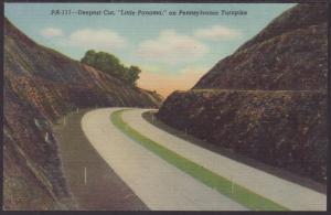 Deepest Cut,Little Panma,PA Turnpike Postcard