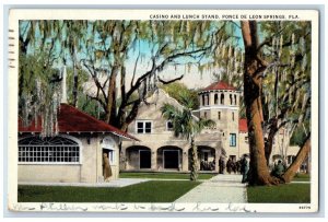 1934 Casino Lunch Stand Ponce De Leon Springs Florida Vintage Antique Postcard 