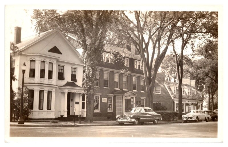 RPPC Christian Science Society, Street Scene, Claremont, NH Postcard