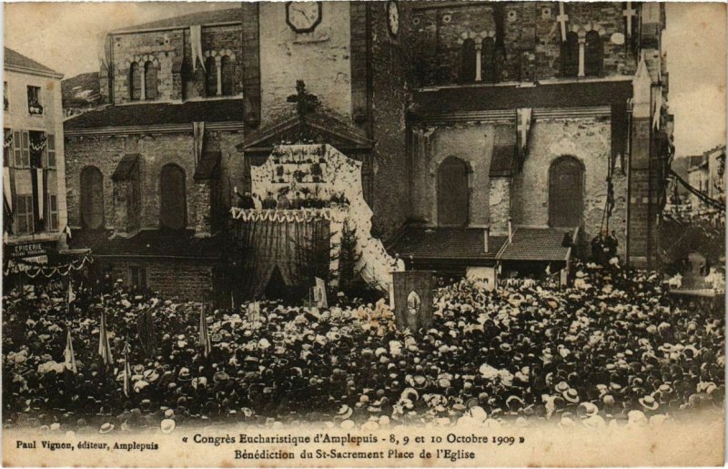 CPA Congres Eucharistique d'Amplepuis - 1909 - Benediction (1035489)