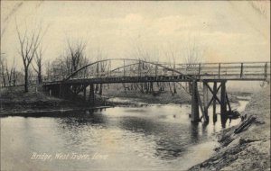 West Traer Iowa IA Bridge c1910 Vintage Postcard