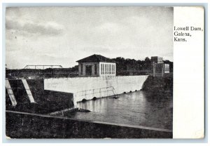 1907 Scenic View Lowell Dam Building River Galena Kansas Vintage Posted Postcard