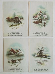 PHILADELPHIA PA DAY SEWED SHOE MFG CO SET OF 4 ANTIQUE VICTORIAN TRADE CARDS