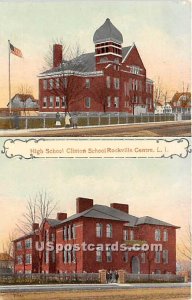 High School Clinton School - Rockville Centre, New York NY Postcard