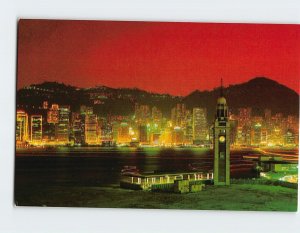 Postcard Hong Kong Night Scene, Hong Kong, China