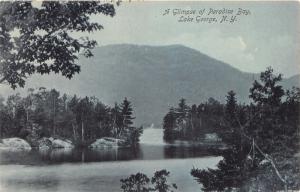 Lake George New York~Paradise Bay Scene~Trees & Rocks along Shoreline~c1910 Pc