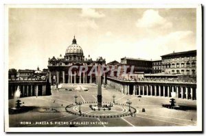 Old Postcard Roma Pizza Petro S e Palazzi Vaticani