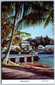 Vtg Bermuda Flatts Inlet Smith's Parish Pirates Port Harbor 1950s View Postcard